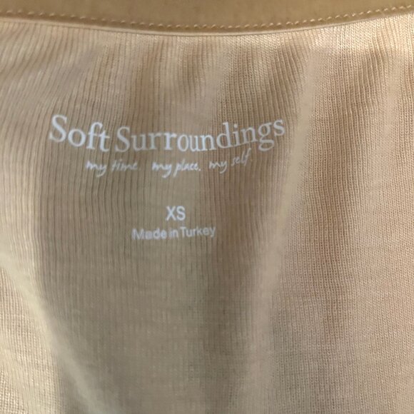 Soft Surrounding Golden Yellow Cold Shoulder Long sleeve Front Zip Top Size XS - Picture 8 of 9